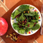 Spinach pomegranate pistachio salad