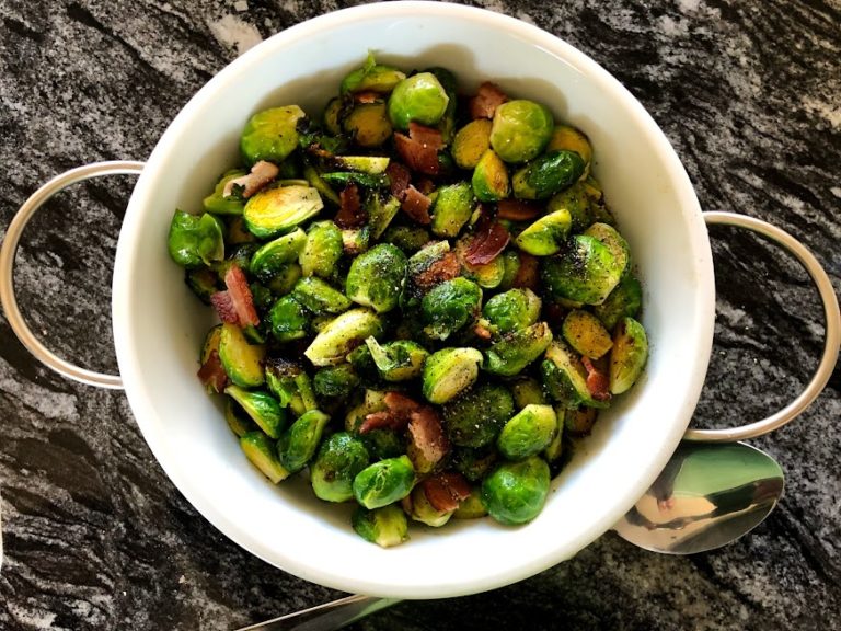 Roasted Brussels sprouts and bacon