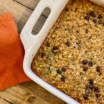 healthy baked oatmeal with shredded zucchini